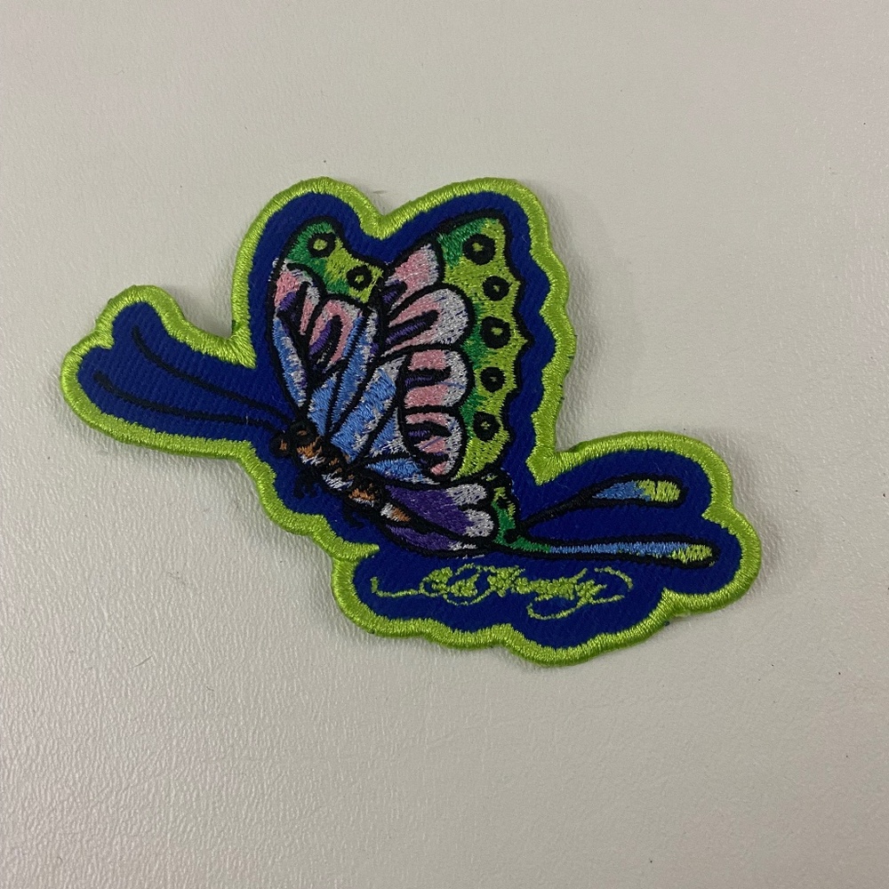 Ed Hardy Butterfly Iron on Patch Appliqué Embroidered Sewing (Small)